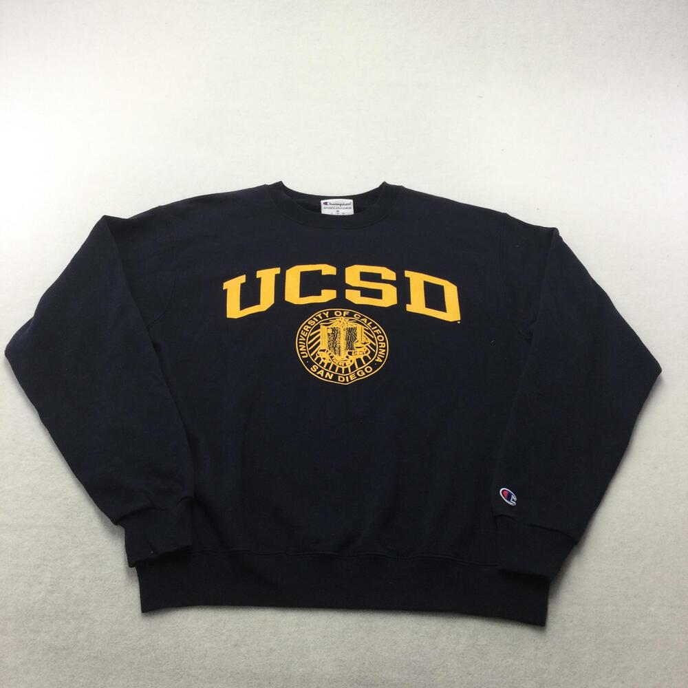 Champion Sweatshirt Mens Medium Blue UCSD San Diego Fleece Crewneck Graphic